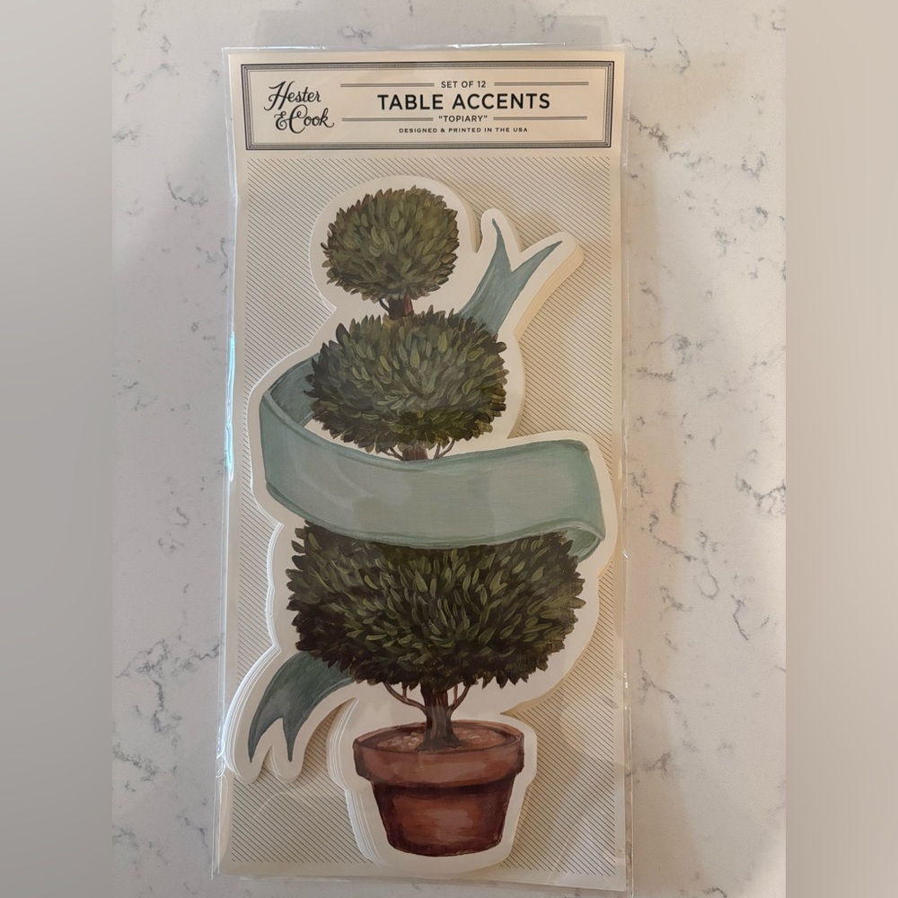 NWT Set of 12 Table Setting/Name Card Topiary Table Accents